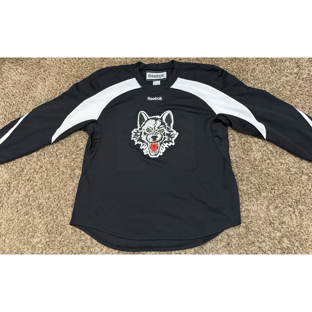 Rare Vintage Chicago Wolves #24 AHL Reebok IHL Hockey Black Adult Size 2XL